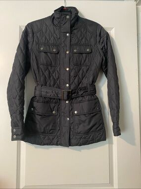 NWTBanana Republic Gray Light Quilted Belted Puffer Jacket